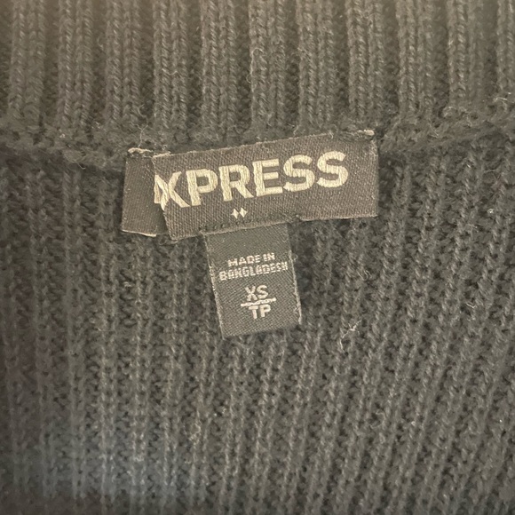 Express Black Cold Shoulder Long Sleeve Sweater, size xs - Picture 5 of 6